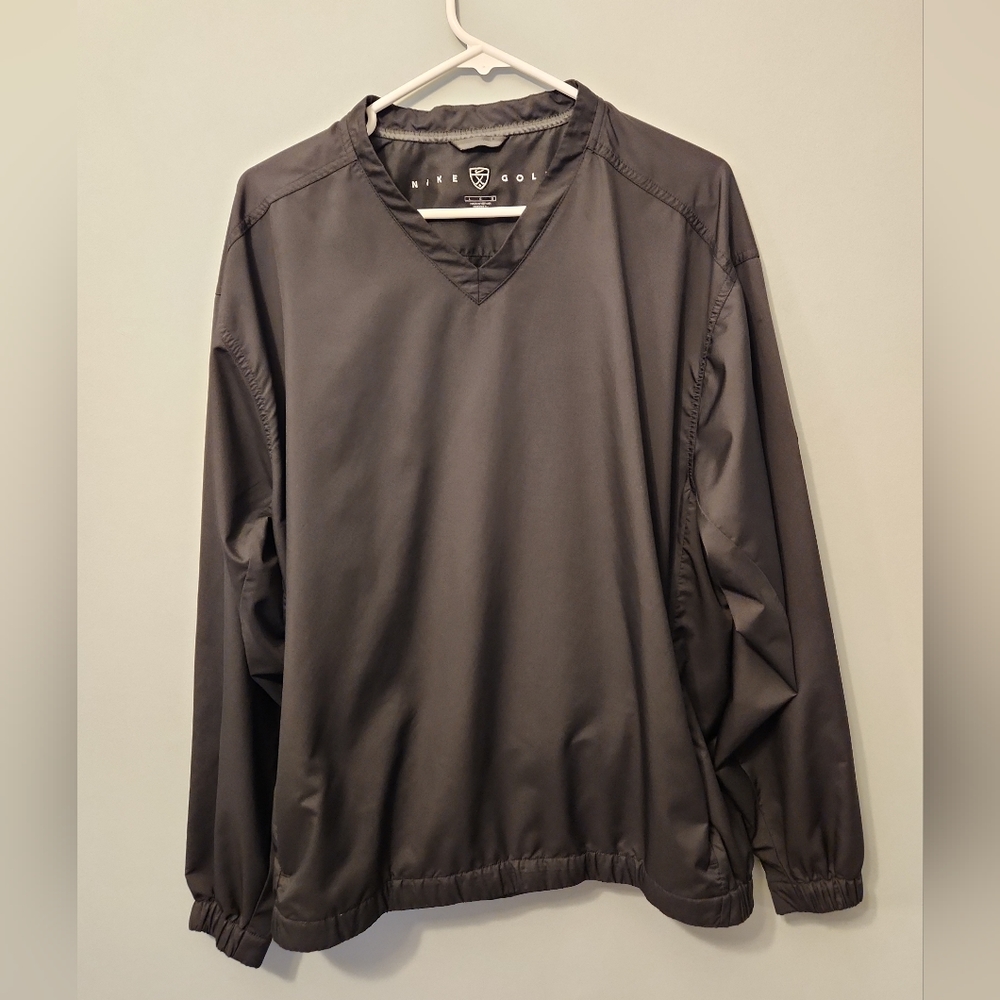 Nike Golf Men's V-Neck Pullover Windbreaker Jacket Large Black